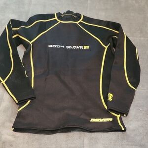 Body Glove Black and Yellow Rash Guard Swim Top
